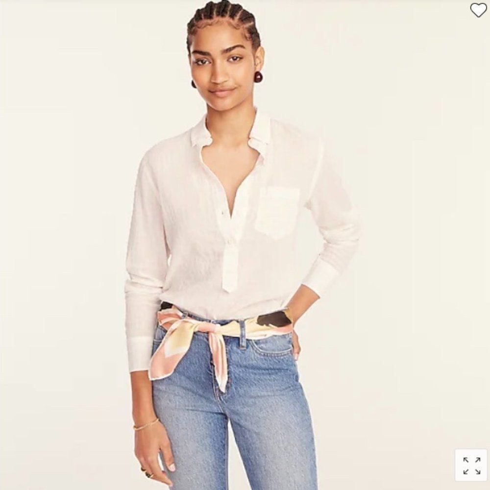 J. Crew Classic Fit Popover in Crinkle Gingham    